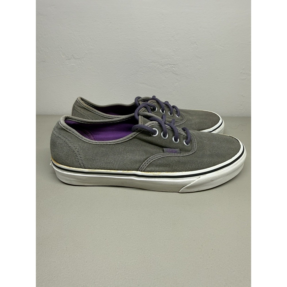 Vans Authentic Gray Purple Mens Sz 6 Womens Sz 7.5